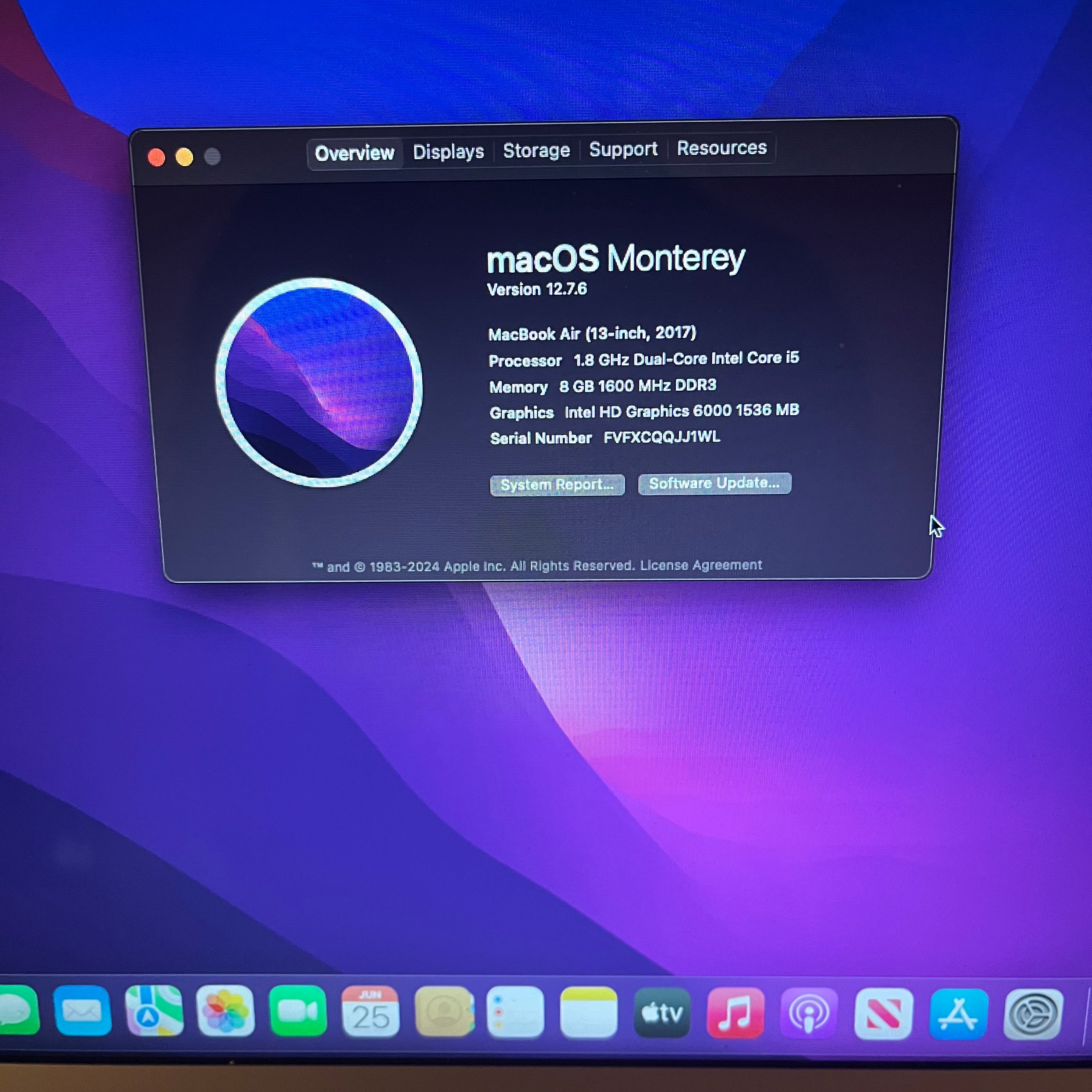 Macbook Air 2017 13 inch i5 8gb Ram 256gb Hard Drive